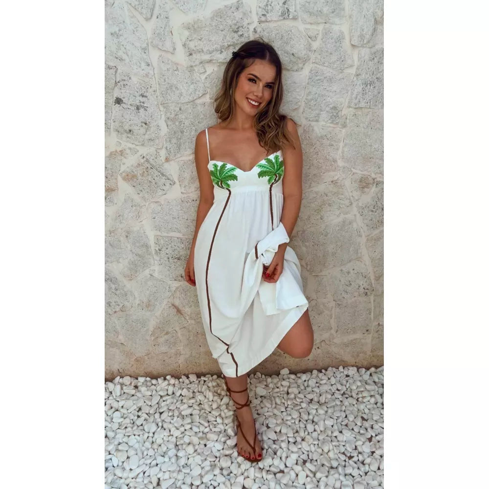 Elvie - Chic Printed Strappy Maxi Dress